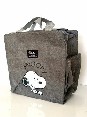 Snoopy Gray Canvas Lunch Bag